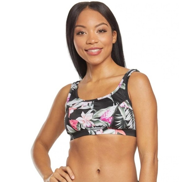 Tommy Bahama Island Active Ginger Flowers Reversible Scoop Neck Bra Swim Top - Picture 8 of 9